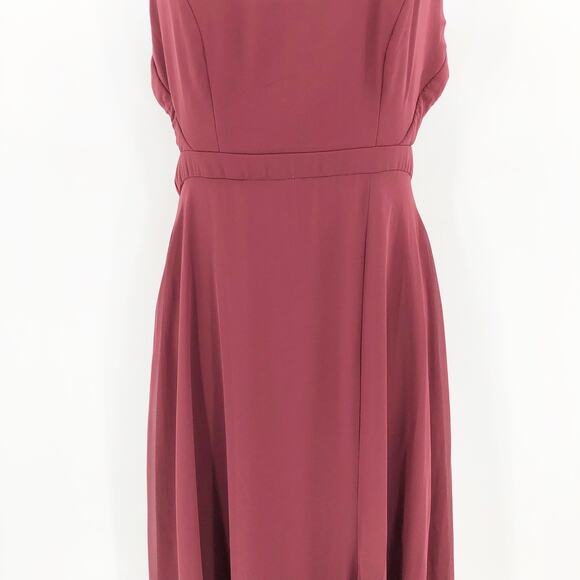 Dessy Collection Womens Halter Gown 2 Red Cabernet Maxi Dress Open Back NWOT - Picture 8 of 13